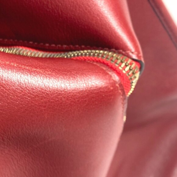 HERMES Red Leather Boston Bag - Picture 12 of 15
